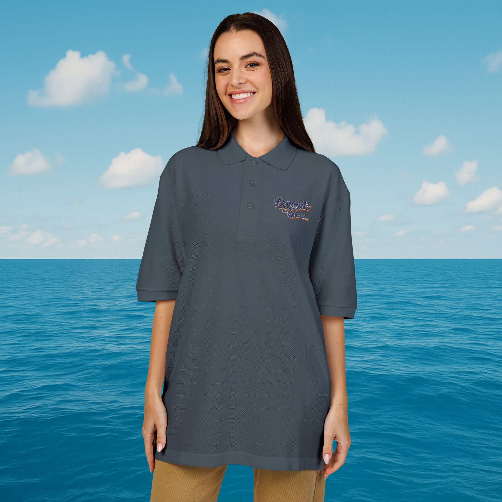 Legends at Sea Embroidered Unisex Polo Shirt