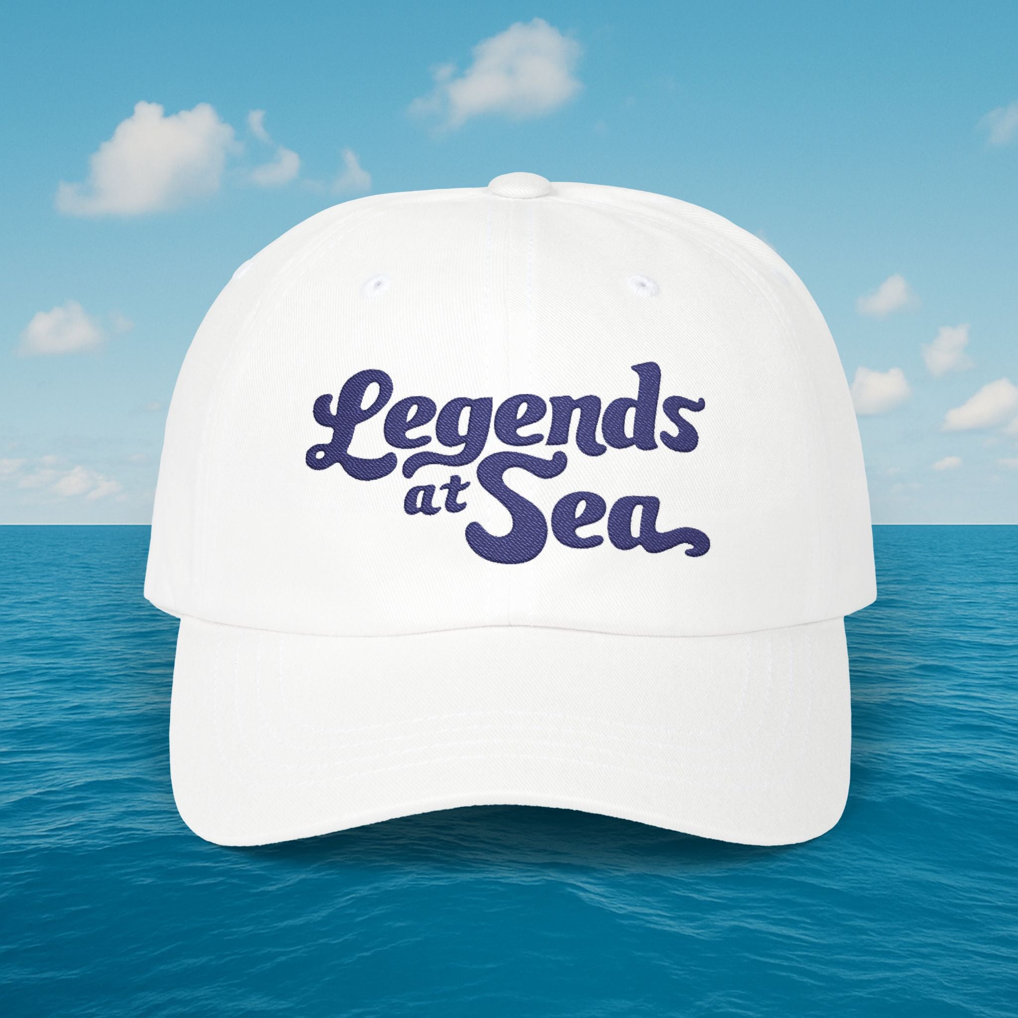 Legends at Sea Retro Script Embroidered Cotton Cap
