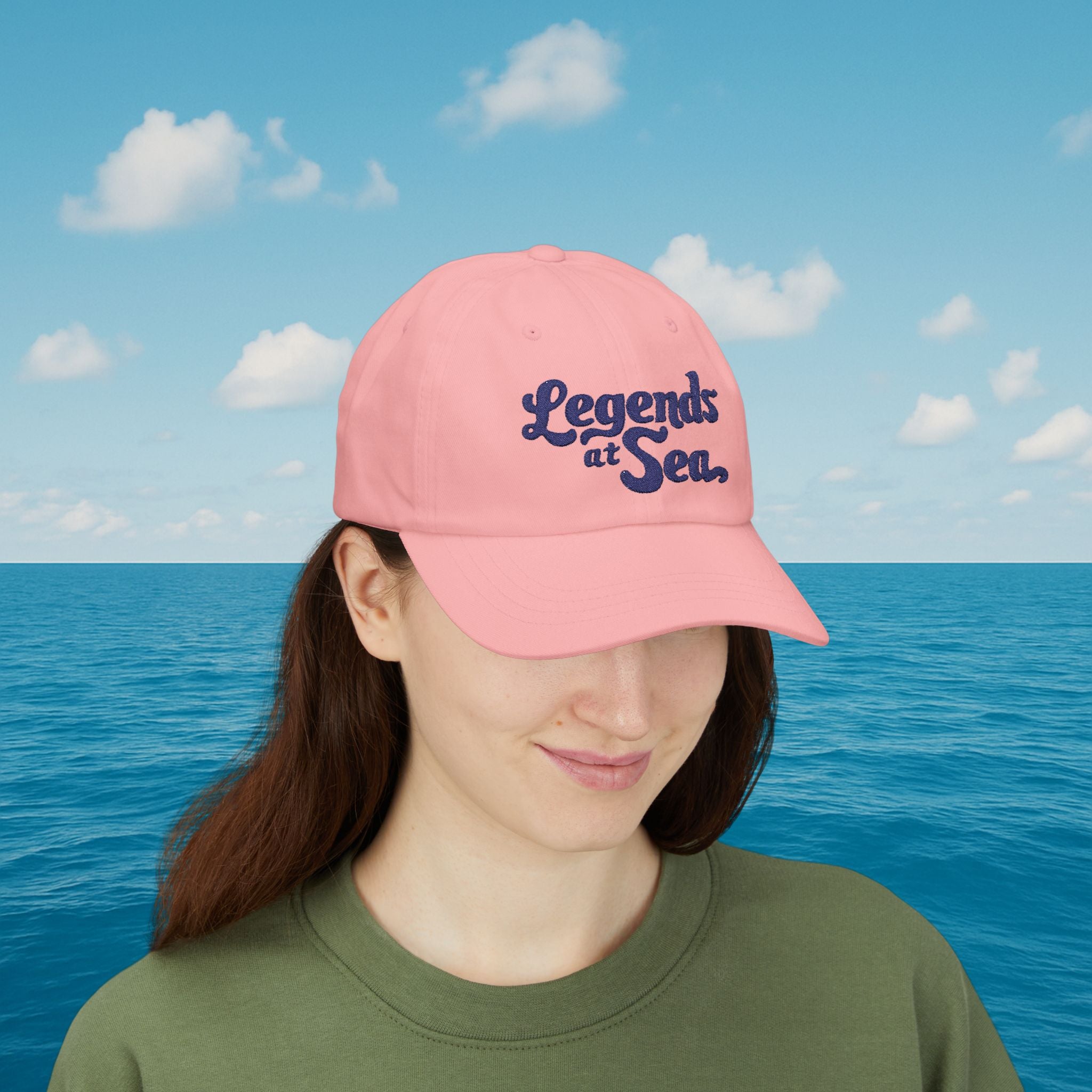 Legends at Sea Retro Script Embroidered Cotton Cap