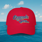 Legends at Sea Retro Script Embroidered Cotton Cap