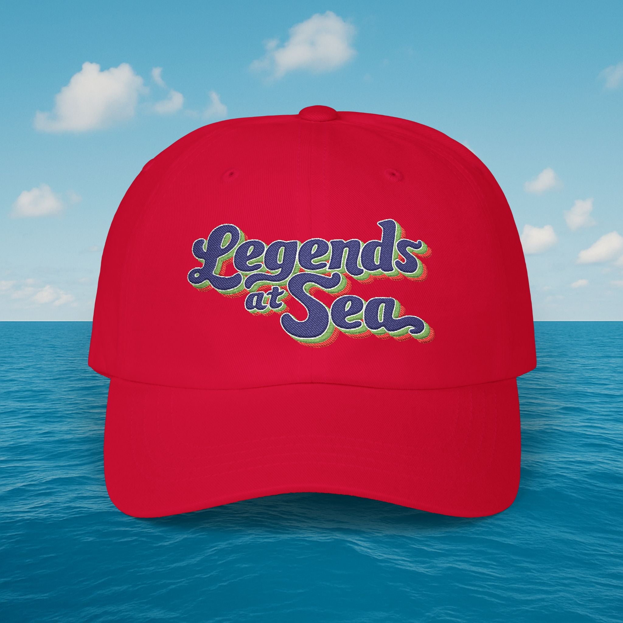 Legends at Sea Retro Script Embroidered Cotton Cap