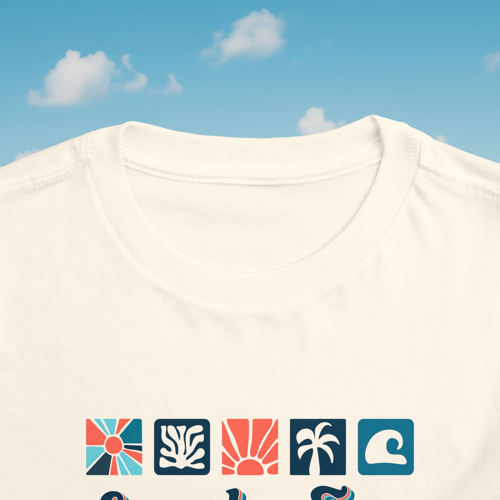 Legends at Sea Retro Tropical Tiles Toddler T-Shirt