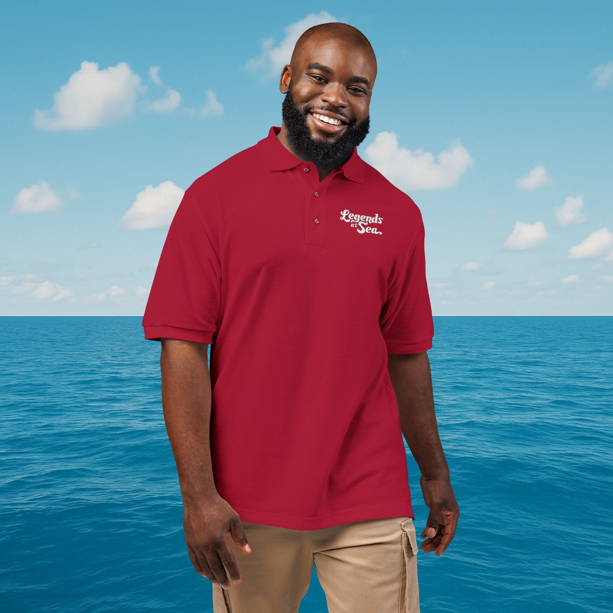 Legends at Sea Embroidered Unisex Polo Shirt