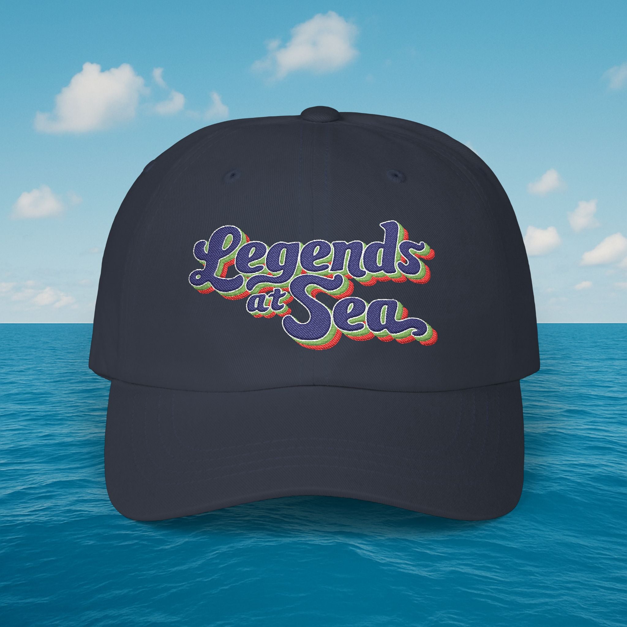Legends at Sea Retro Script Embroidered Cotton Cap