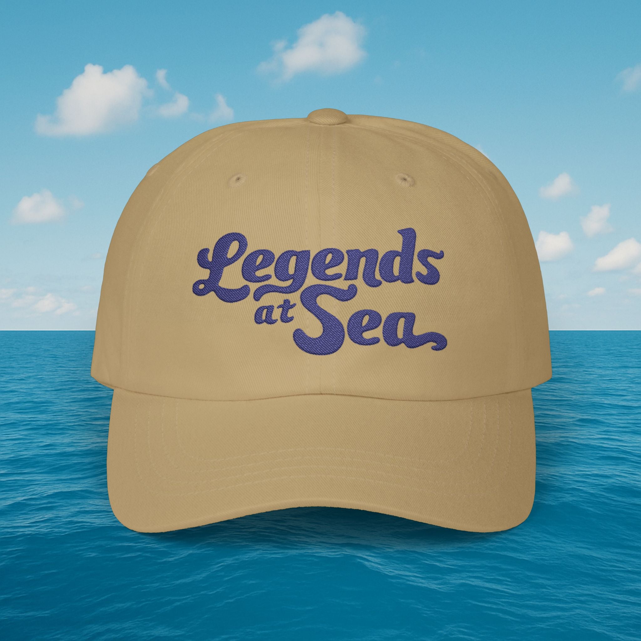 Legends at Sea Retro Script Embroidered Cotton Cap