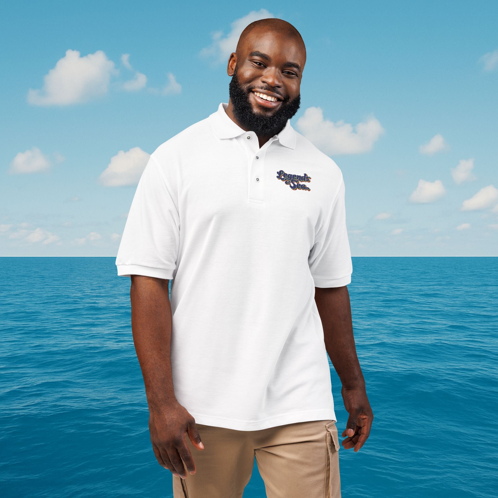Legends at Sea Embroidered Unisex Polo Shirt