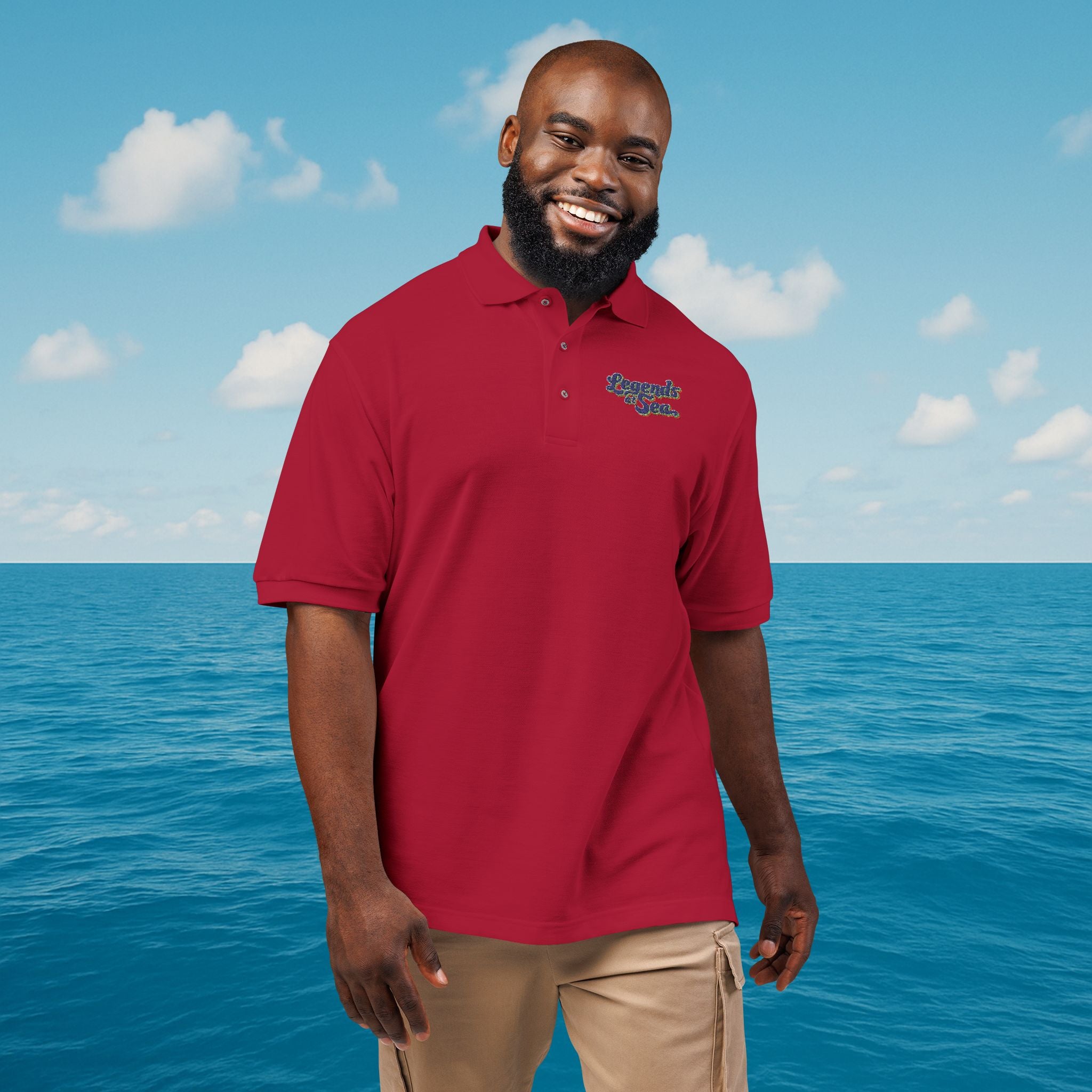 Legends at Sea Embroidered Unisex Polo Shirt