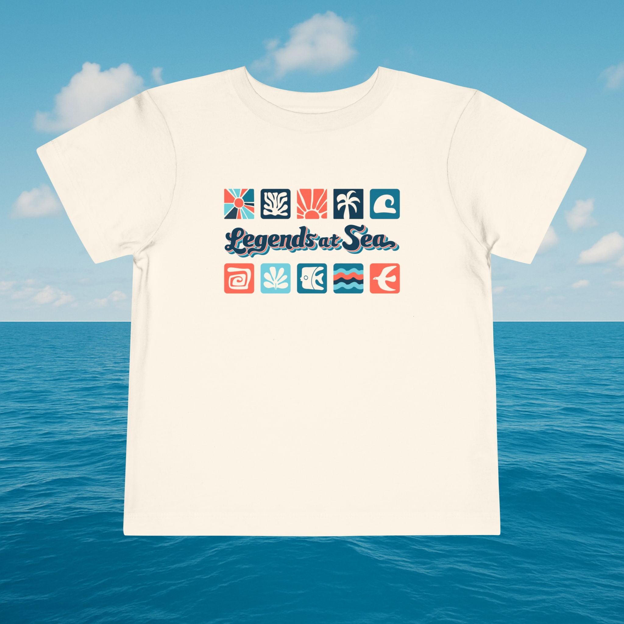 Legends at Sea Retro Tropical Tiles Toddler T-Shirt
