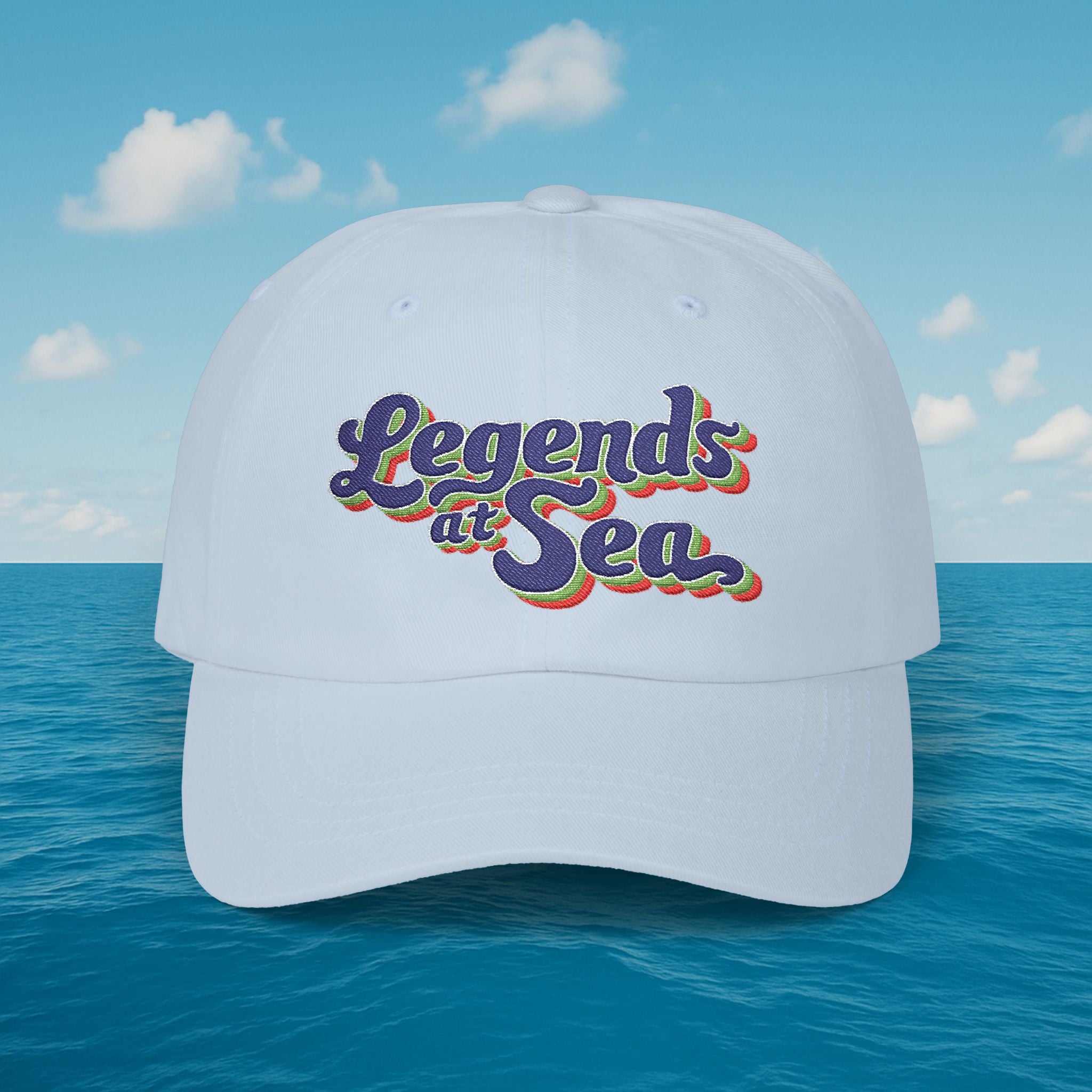 Legends at Sea Retro Script Embroidered Cotton Cap