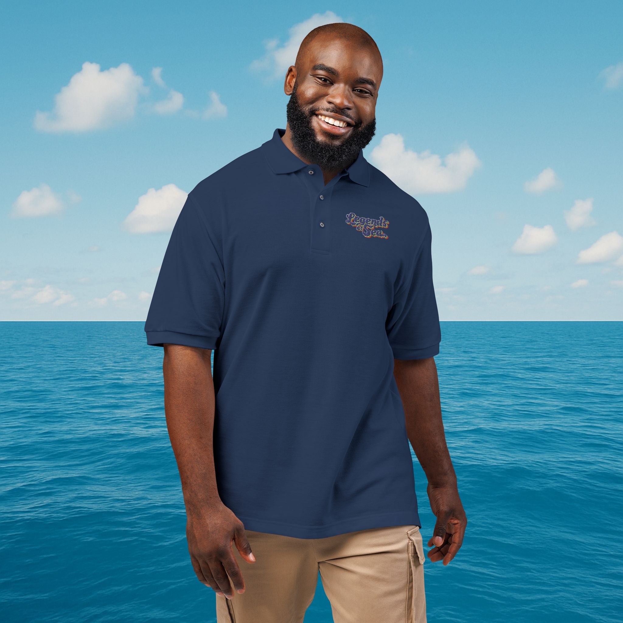 Legends at Sea Embroidered Unisex Polo Shirt