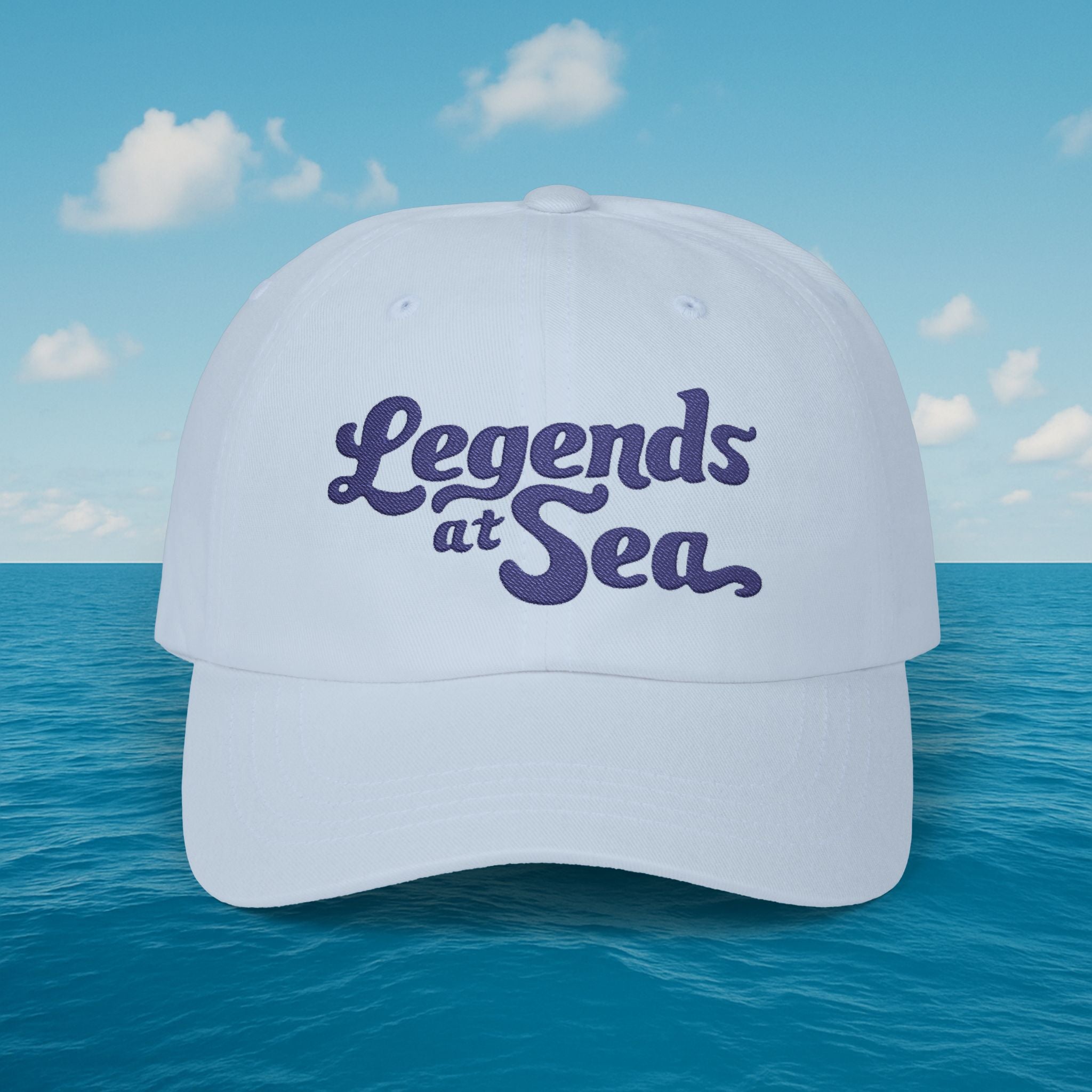 Legends at Sea Retro Script Embroidered Cotton Cap