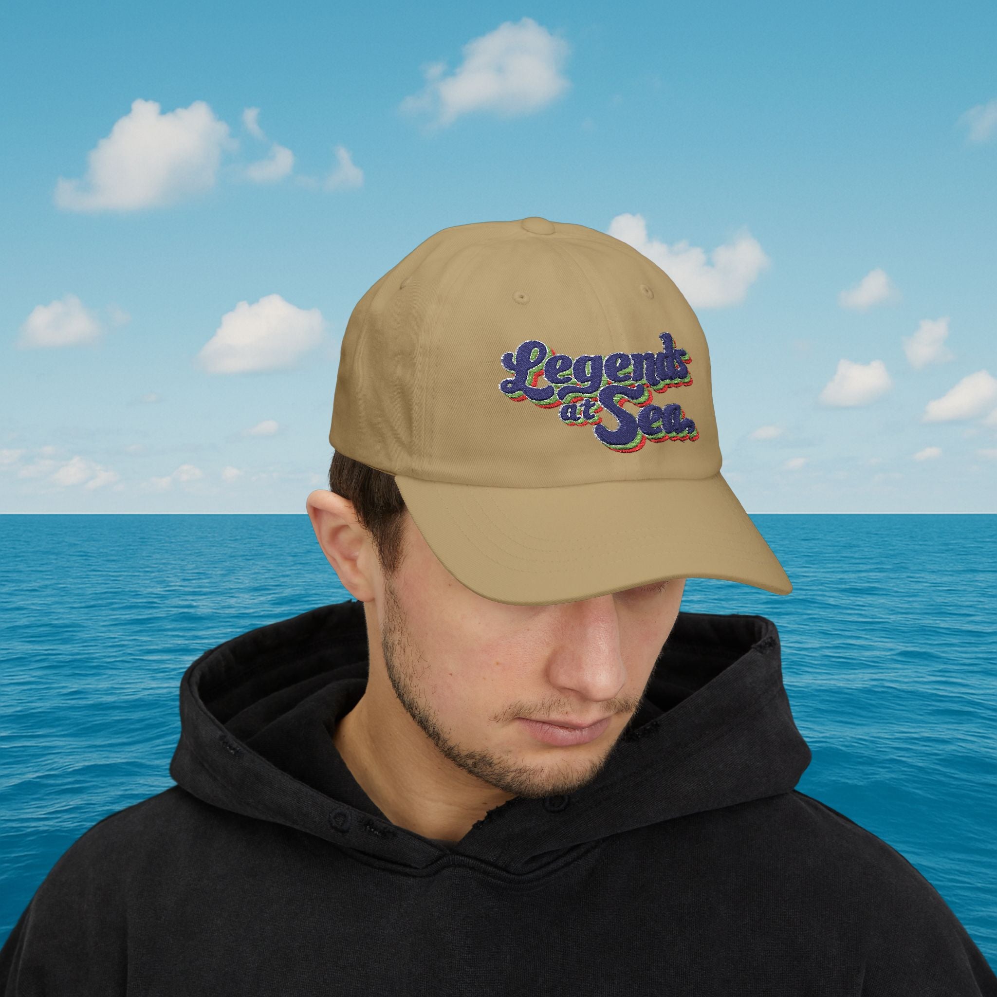 Legends at Sea Retro Script Embroidered Cotton Cap
