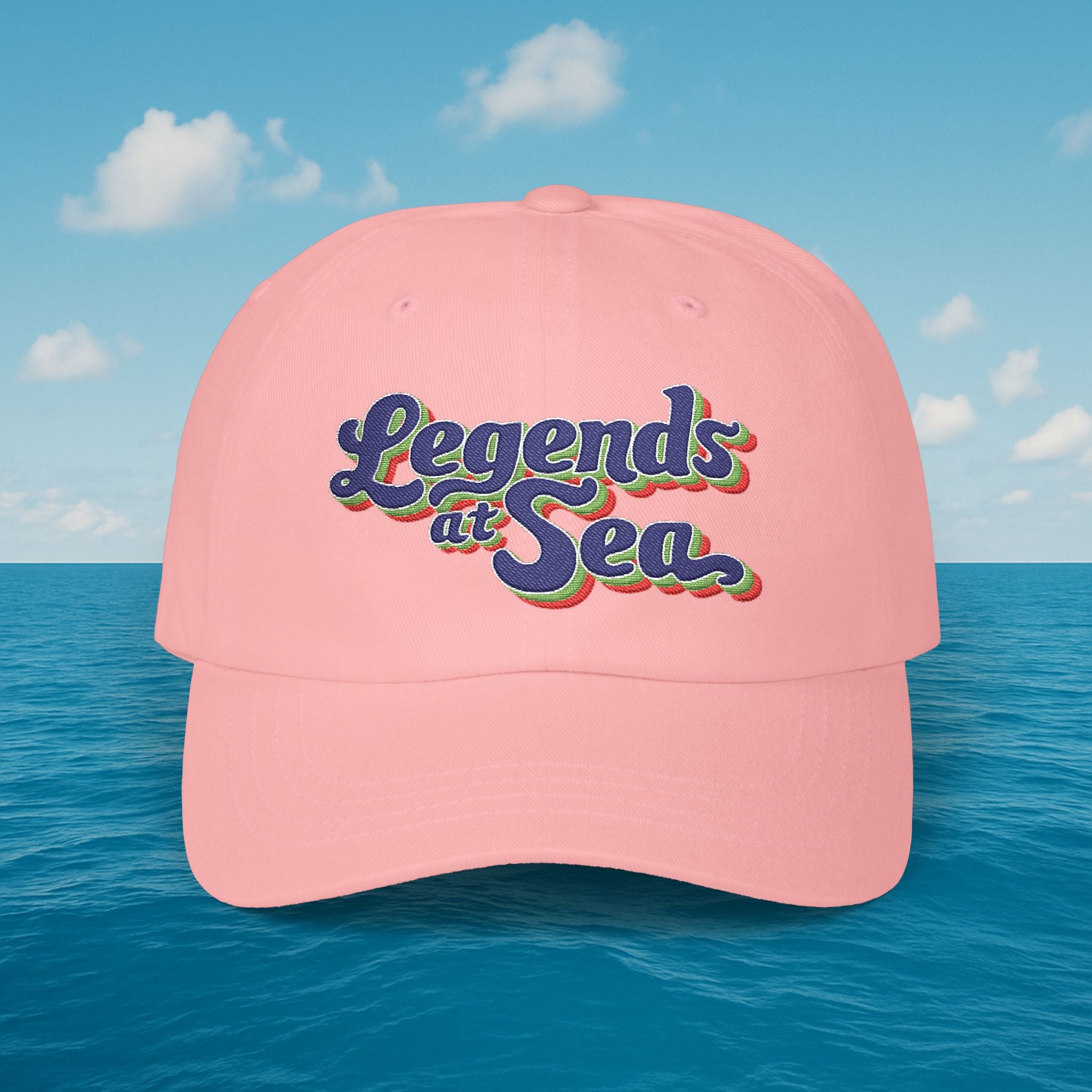 Legends at Sea Retro Script Embroidered Cotton Cap