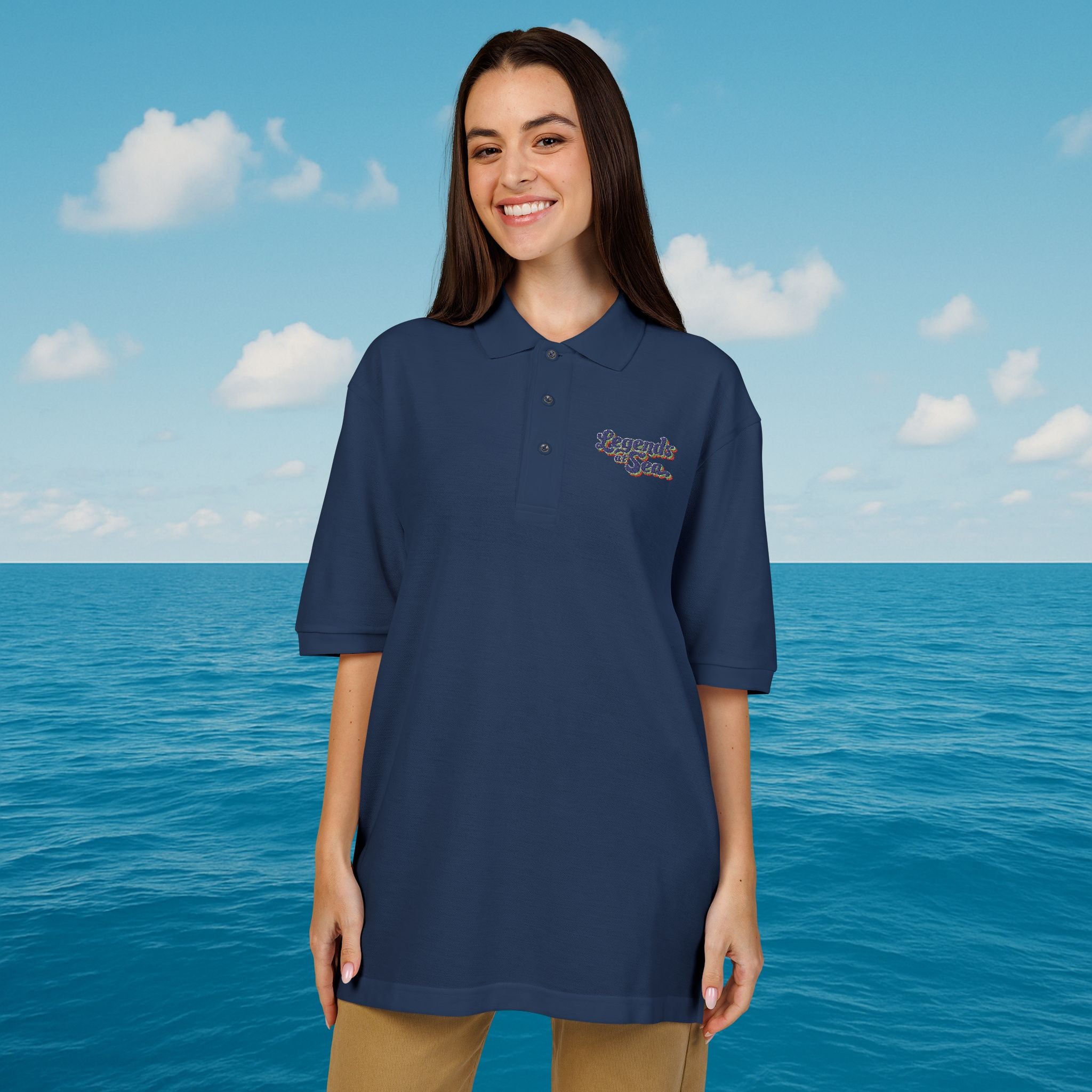 Legends at Sea Embroidered Unisex Polo Shirt