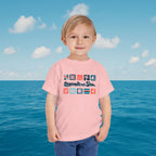 Legends at Sea Retro Tropical Tiles Toddler T-Shirt