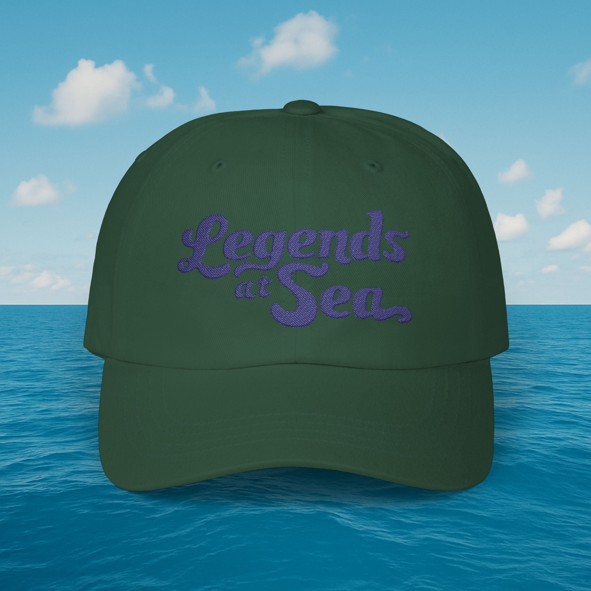 Legends at Sea Retro Script Embroidered Cotton Cap