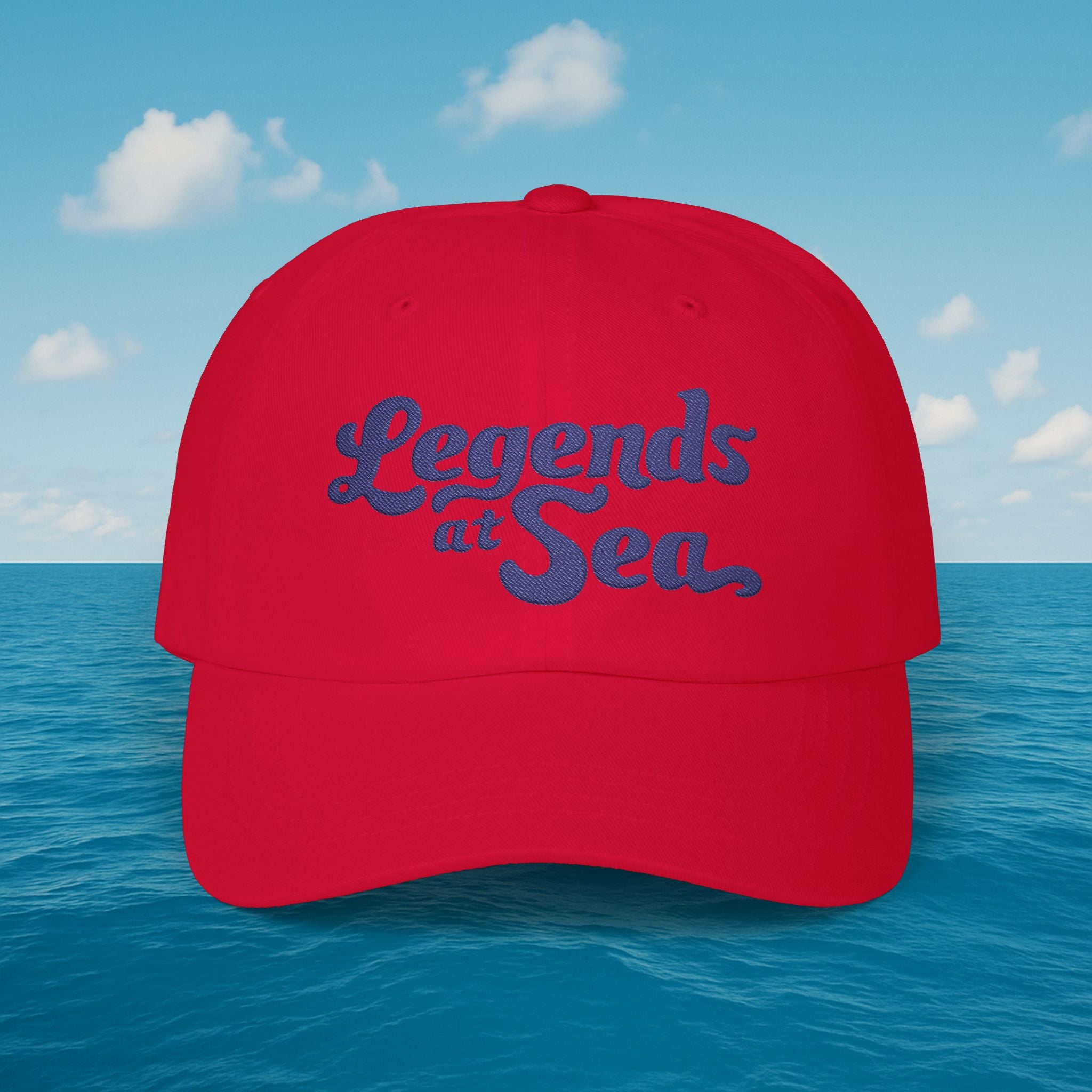 Legends at Sea Retro Script Embroidered Cotton Cap